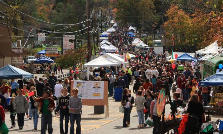 Wall to Wall, street to street people at West Milford's Autumn Lights Festival on Saturday, 10/10/09. The road was closed to vehicular traffic from Bearfort Shopping Village to the intersection of Union Valley and Marshall Hill Road. West Milford residents and visitors enjoyed the street fair - made even more special this year as the town celebrates its 175th Anniversary.
