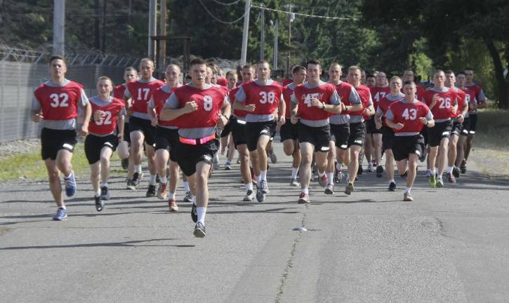 Over 400 cadets competed in the army physical fitness test at Joint Base Lewis-McChord, Wash. West Milford's Evan Poole placed first.