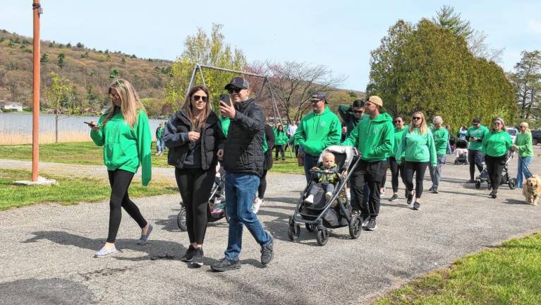 About 200 people take part in the 15th annual Irish Whisper Walk of Hope, in memory of Danny Kane. (Photo by Kathy Shwiff)