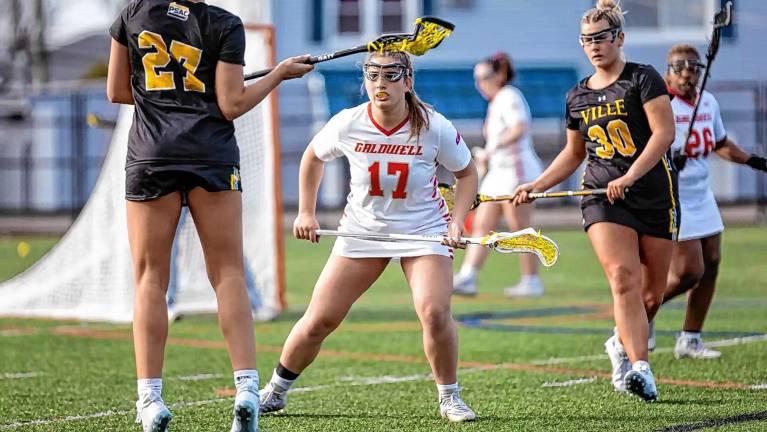 Olivia Brijbag, a West Milford High School graduate, plays midfield for the Caldwell University women’s lacrosse team. (Photo courtesy of caldwellathletics.com)