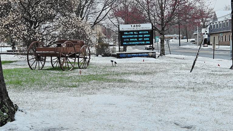 West Milford. Spring snowstorm