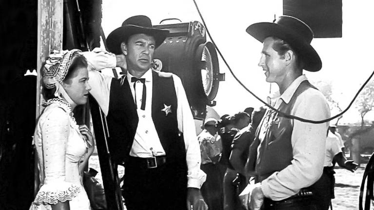 The cast of ‘High Noon’ included, from left, Grace Kelly, Gary Cooper and Lloyd Bridges.