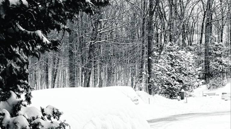 Over a foot of snow fell on West Milford on Sunday.