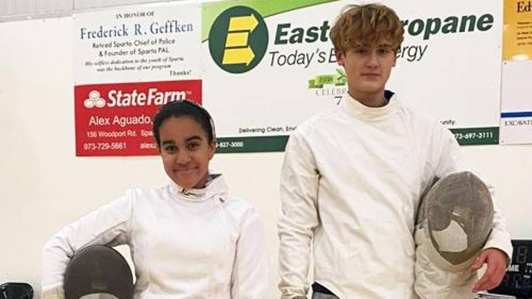 Mila J. Valentin and Allen Trudnos participate in The National Fencing Alliance Club of Sussex County out of the Sparta PAL. Provided photo.