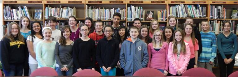 The Citizens of the Month from Macopin for the first four months of the school year gather together.