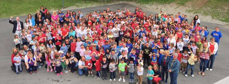 Maple Road students and staff show their support on Red Nose Day.