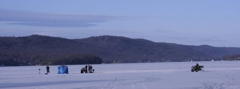 Four wheeling on the frozen water