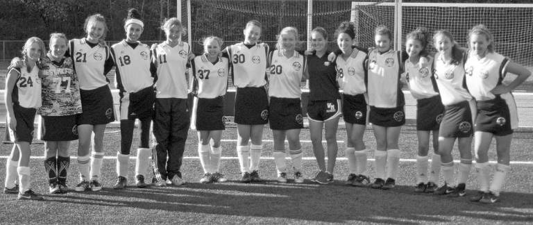 Photo provided by Pete Wicker Krista Rieder-Provost, sixth from right, is seen here with her freshman team last fall. She will take the reins as the Highlanders varsity coach this fall.