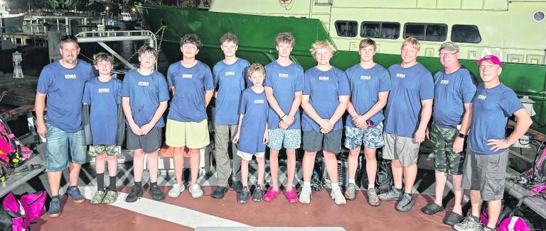 Members and leaders of West Milford Troop 114 pose for a photo.