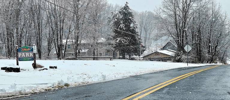 West Milford. Spring snowstorm