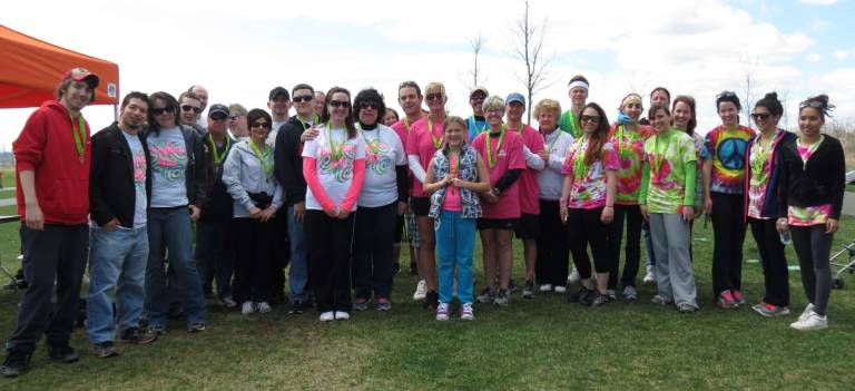 Part of Lyndsay Wright's team "Demyelinate This" showed up and did their best for the MS Society, raising about $7,000.