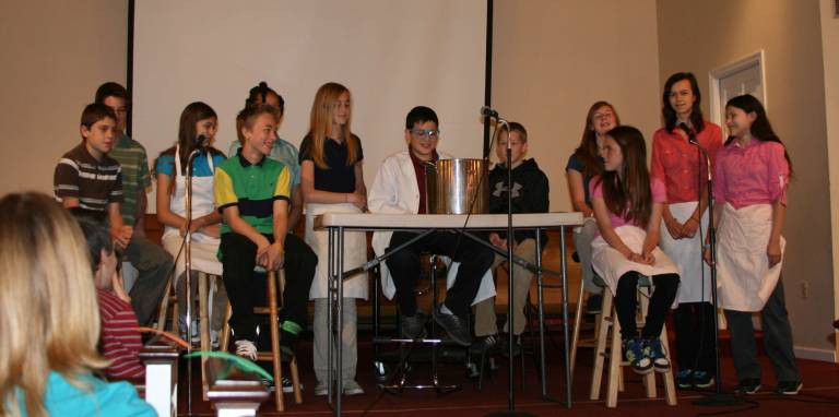 Seventh graders at Ringwood Christian School performed a skit to celebrate Grandparents' Day at Ringwood Christian School.