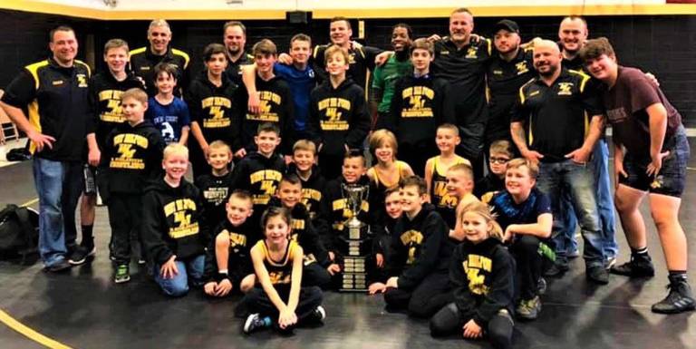 Youth wrestlers bring home coveted Pin Cancer trophy