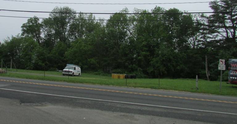 Ten town houses are proposed on this vacant property at 1463 Union Valley Road in the business center of West Milford Village. The West Milford Zoning Board of Adjustment will hold a public hearing on the Randa Investments LLC application on June 26.PHOTO ANN GENADER