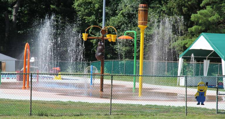 The new spray park at Camp Hope.