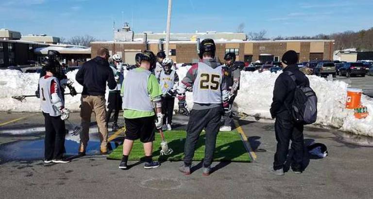 Facebook postWest Milford Boy' Lacrosse team didn't let snow stop them from practicing March 22.
