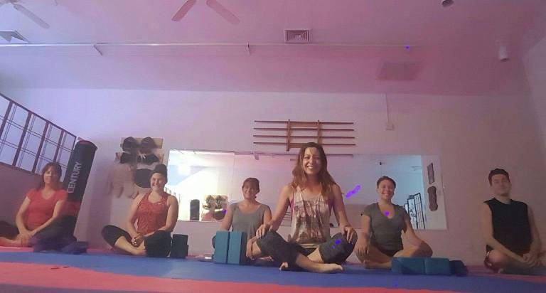 A recent class at West Milford Hot Yoga. Not all classes are 'hot.' Some are done at room temperature.