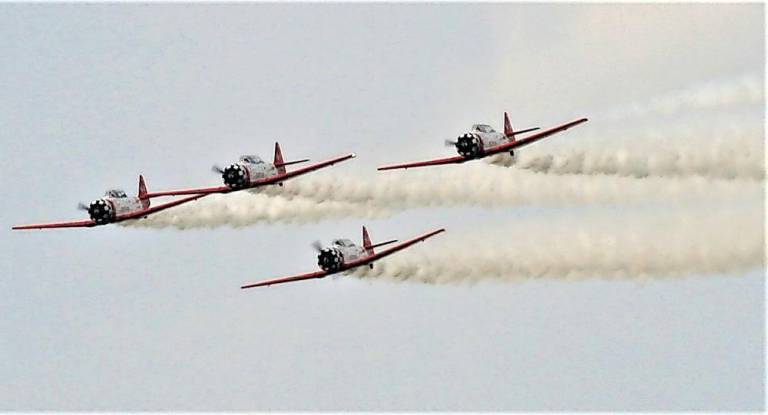 Flying in formation at the Greenwood Lake Airshow.
