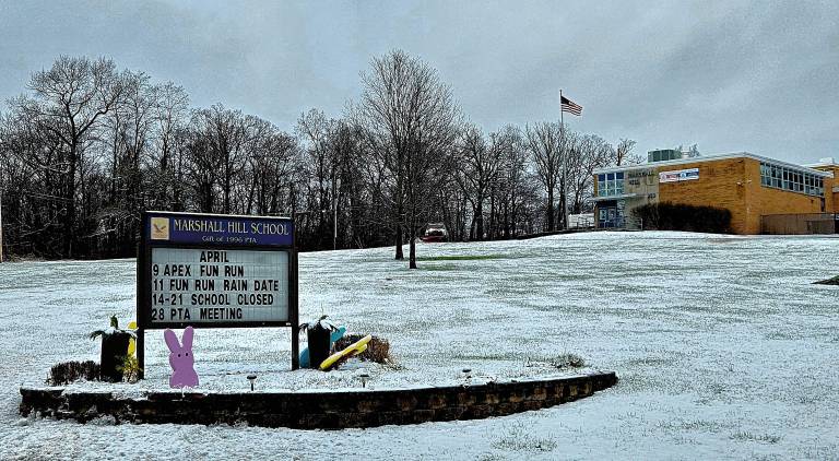 West Milford. Spring snowstorm
