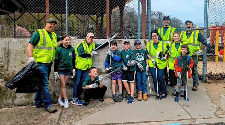 BD2 Members of Cub Scout Pack 159 take part in the townwide cleanup. (Photo provided)