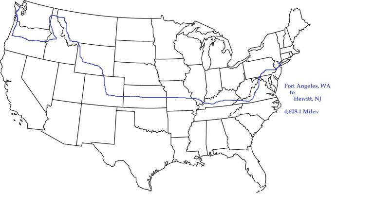 This is the route Ryan Riegler and Jason Turner took for their cross country ride.
