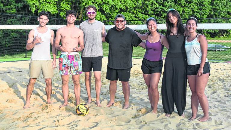 Temperatures exceeding 90 degrees did not stop a group from play at West Milford's Bubbling Springs Park volleyball court late afternoon Wednesday, July 1.