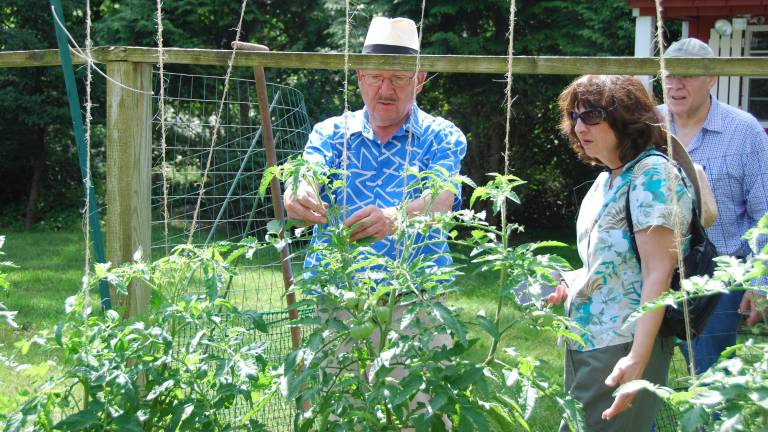 Klaas Vogel shows off his veggie garden in Monroe, N.Y., featuring custom-made fencing, during a past Kitchen Garden Tour. He will participate again this year on Aug 3. (Photos provided)