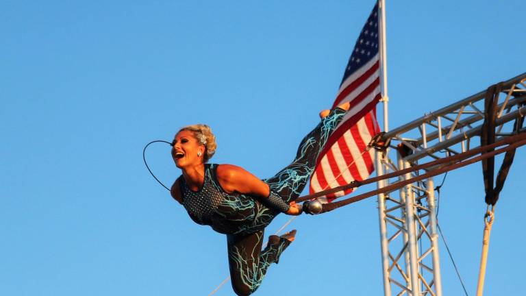 <b>Aeralist Lyric Wallenda flying high. (Photo provided)</b>