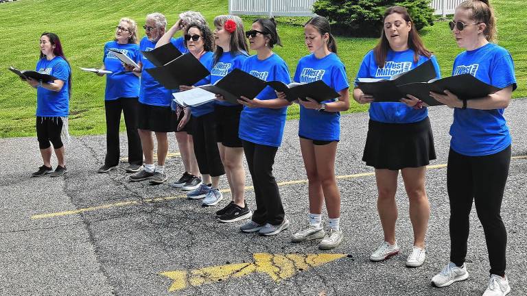 Members of the West Milford Players perform during West Milford Community Day on Saturday afternoon, June 28. (Photo by Rich Adamonis)
