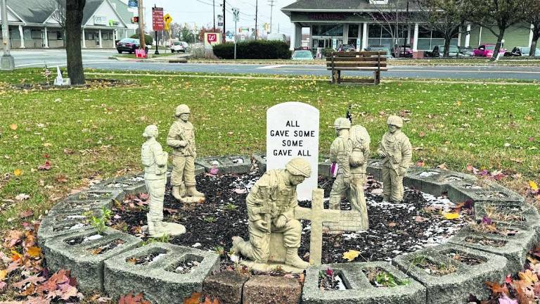 Monument is shown at the ceremony.