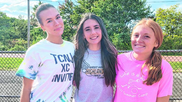 From left, Lola Novak, senior; Chloe Mirkovic, junior; Sydney West, junior.