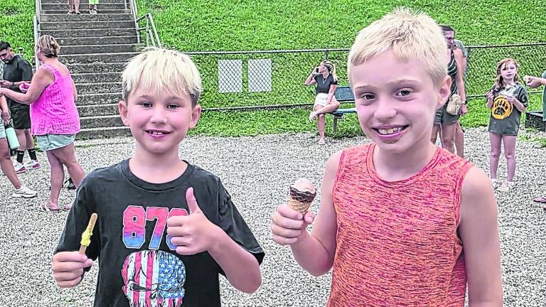 Children enjoy ice cream.