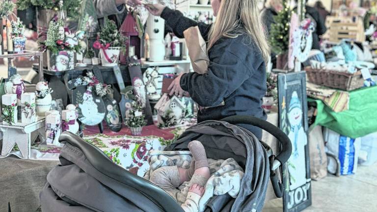 A shopper makes a purchase.