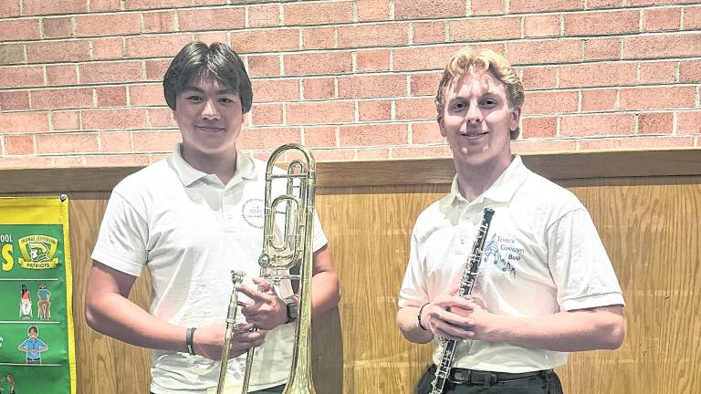David Van Tassel and Stephen Dellagicoma performed with the Teaneck Community Band.