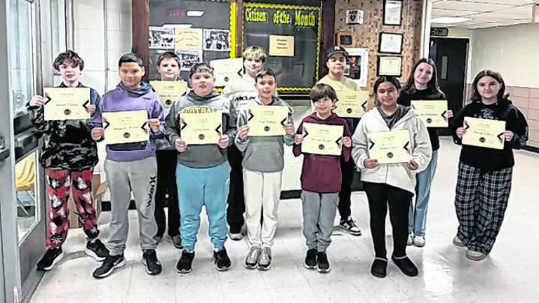 Macopin Middle School's Students of the Month are: from left, Dakota Pittelko, Alexander Moreno, Ryan Zachar, Calvin Lewis, Aidan McCrum, Evan Matlosz, Declan Handel, Cesar DeJesus, Valeria Checo, Lily DeRobertis, Atilana Golden.