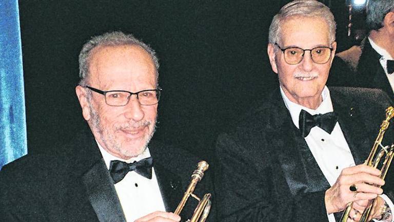 HWS trumpeters Len Stern of Kinnelon, left, who also serves as HWS treasurer, and William Trusheim of West Milford, HWS president.