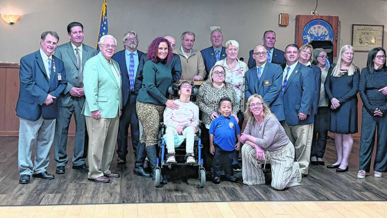 Elk’s North District New Jersey Special Needs Children Charity Ball: Mariella Scarpa, Special Children’s Ambassador, Jayeson Hayward, Alternate Ambassador. Kim Powell, (to the right of Jayeson) Lodge 2236 ball organizer